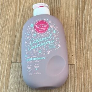 eos Caramel Cashmere Body Lotion with Pink and White Accents